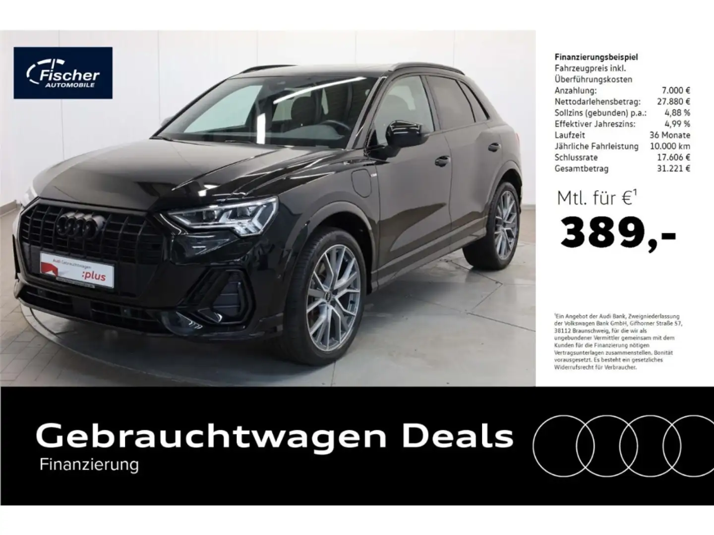 Audi Q3 45 TFSI e S line Zwart - 1