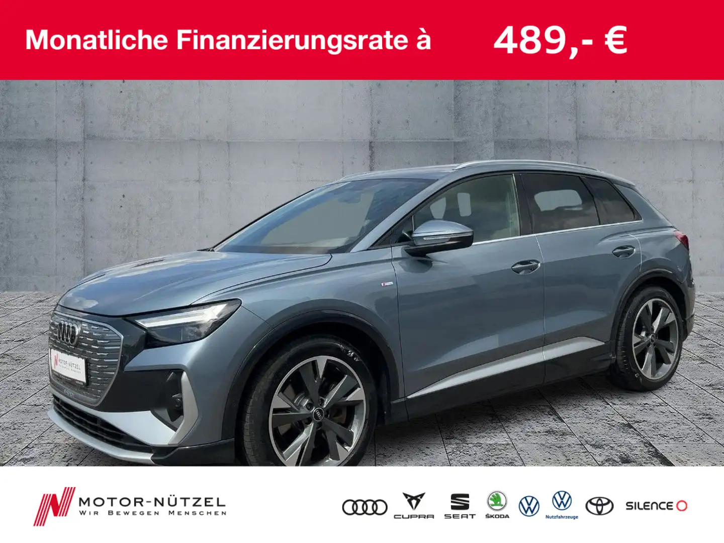 Audi Q4 e-tron 50 QU S-LINE LED+NAV+SONOS+HuD+RFK+ACC Blau - 1