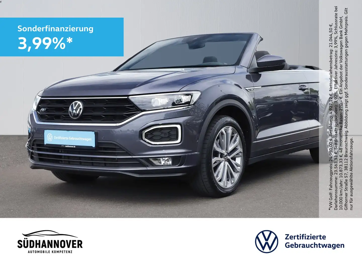 Volkswagen T-Roc Cabriolet R-Line 1.5 TSI NAVI+LED+SHZ+PDC Gri - 1