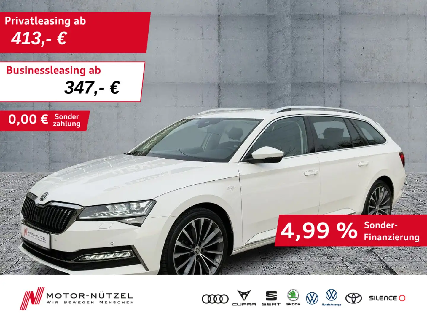 Skoda Superb Combi 2.0 TDI L&K MATRIX+NAVI+AHK+STDHZG Weiß - 1