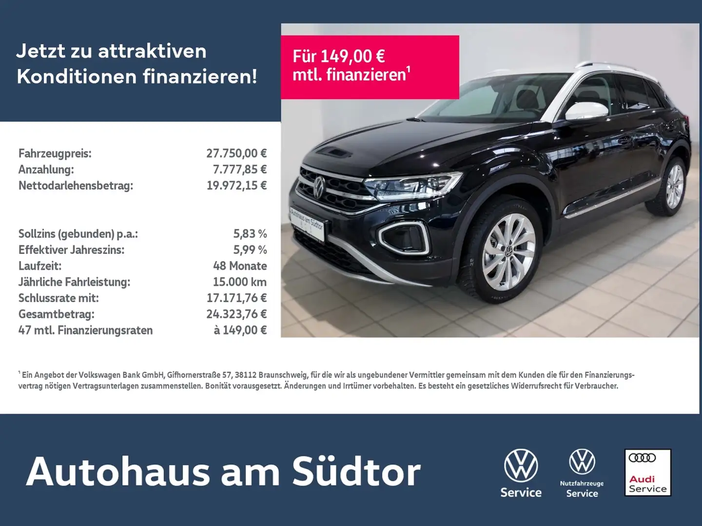 Volkswagen T-Roc Style 1.5 TSI | LED RFK AHK ACC Noir - 1
