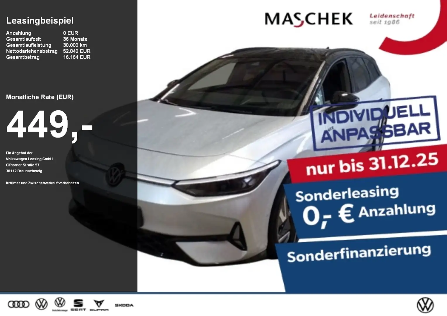 Volkswagen ID.7 Tourer GTX Sonderleasing! AHK Wärmep Anschlussg Nero - 1