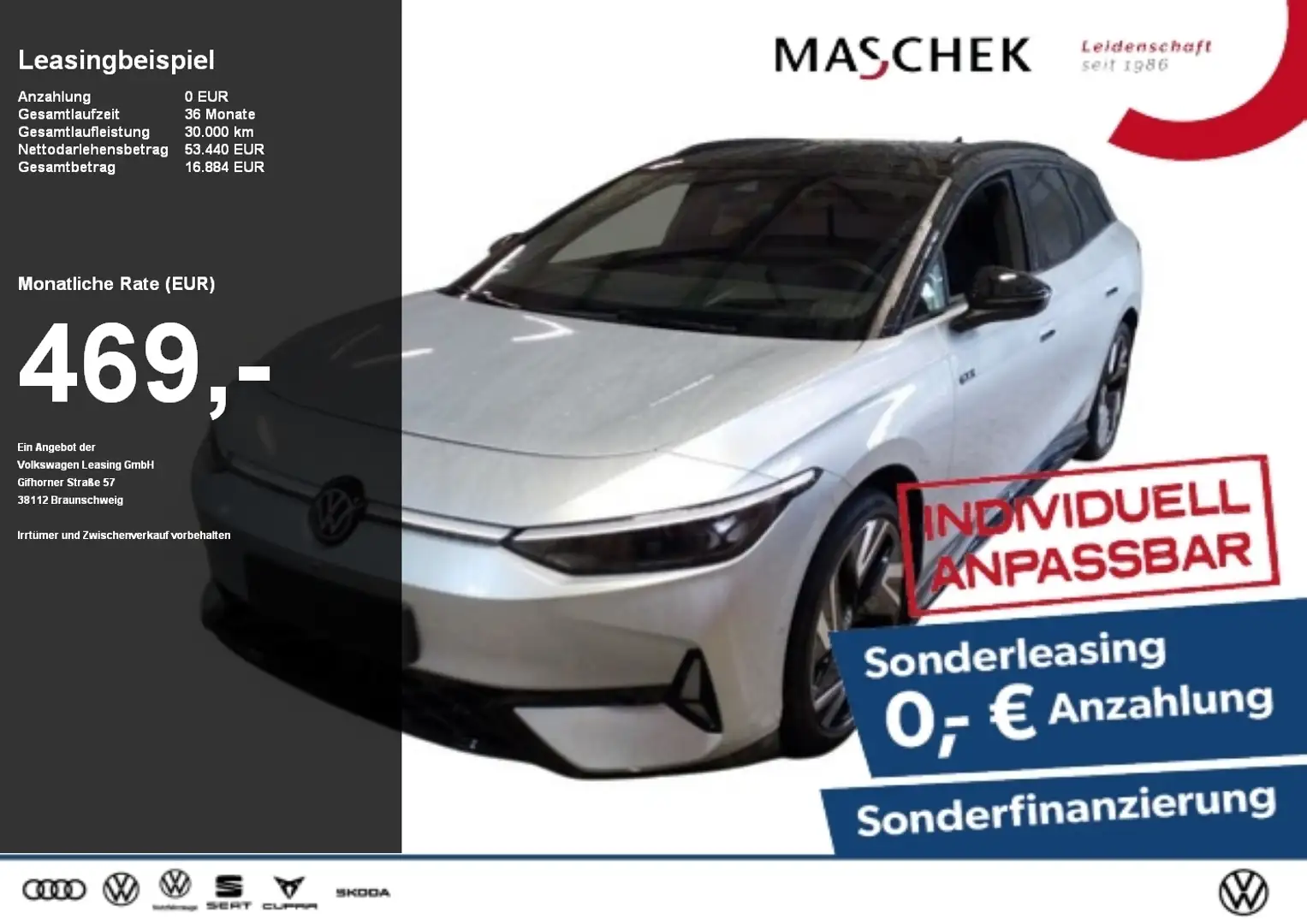 Volkswagen ID.7 Tourer GTX Sonderleasing! AHK Wärmep Anschlussg Schwarz - 1