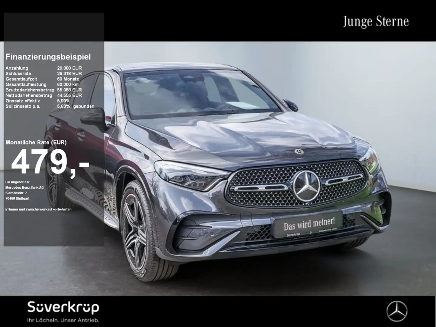 Mercedes-Benz GLC 300 d 4M Coupé , BURM AMG NIGHT DISTR SPUR Gris - 1