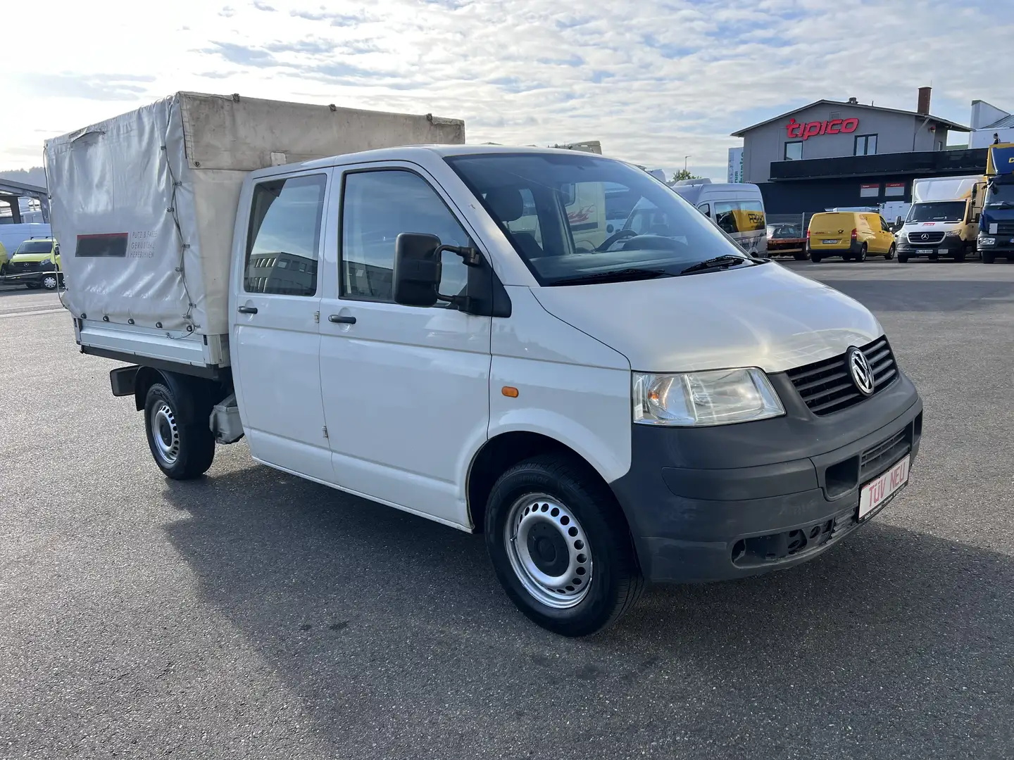Volkswagen T5 Transporter LKW *PRITSCHE.*DOPPEL. KABINE *TÜV AU. NEU*** Білий - 1