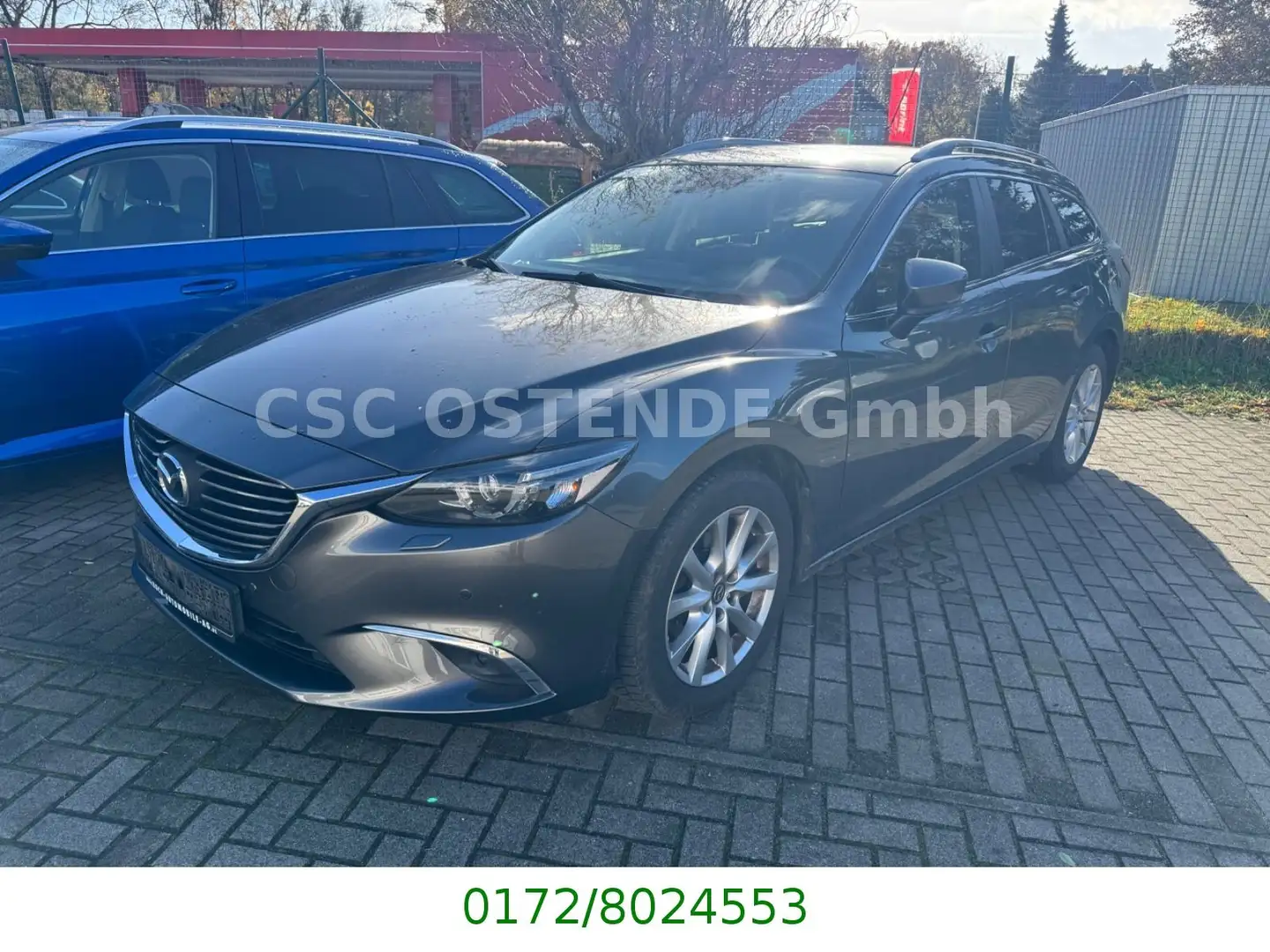 Mazda 6 Kombi Automatik NAVI XENON PDC SHZ 1.Hand Grijs - 1
