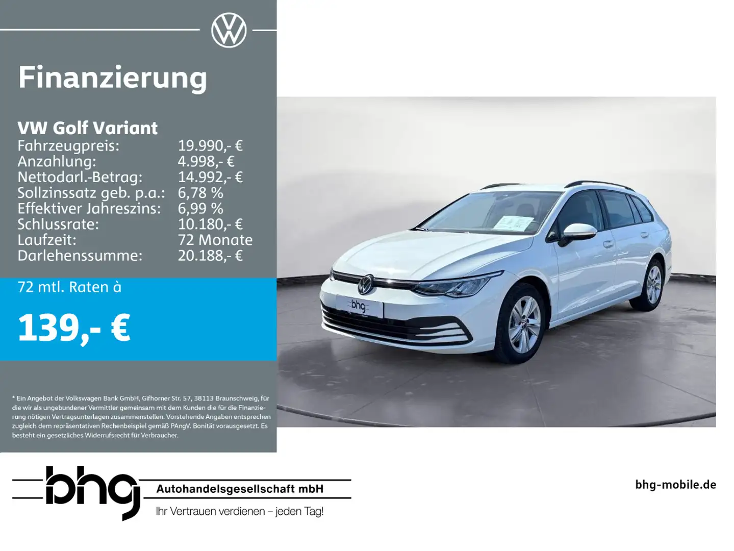 Volkswagen Golf Variant 1.0 TSI Life ACC SHZ LED DAB PDC Weiß - 1