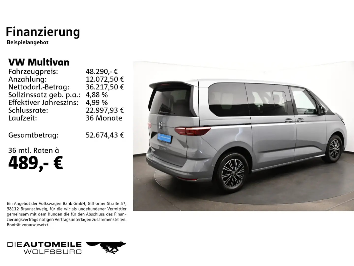 Volkswagen T7 Multivan T7 Multivan KÜ 2.0 TDI DSG Life Vis-a-Vis/Matrix Silber - 2
