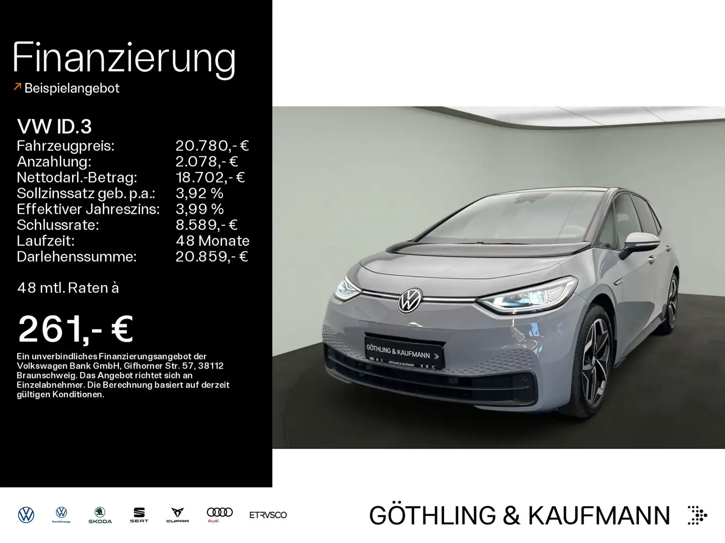 Volkswagen ID.3 Pro Performance 150kW*PANO*KAM*MATRIX*Wärme Gris - 1