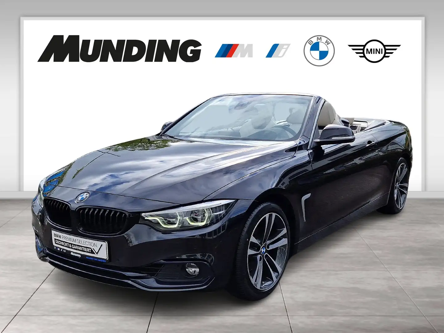 BMW 420 i A Cabrio Sport Line HUD|Navi|HK-HiFi|DAB|LEDMFL| Schwarz - 1