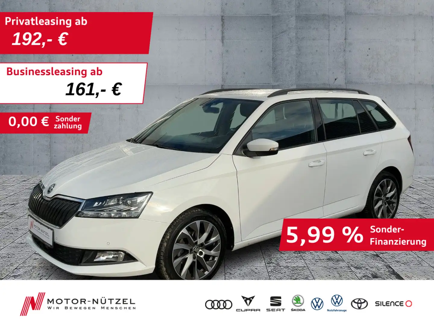 Skoda Fabia Combi 1.0TSI CLEVER NAV+SHZ+PDC+DAB+BT+16" Weiß - 1