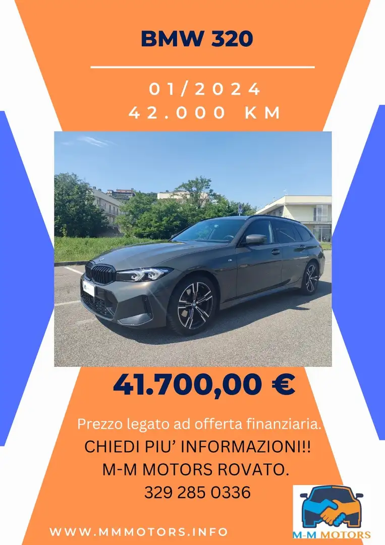 BMW 320 d MHEV 48V xDrive Touring Msport ProM-Mo Grigio - 2