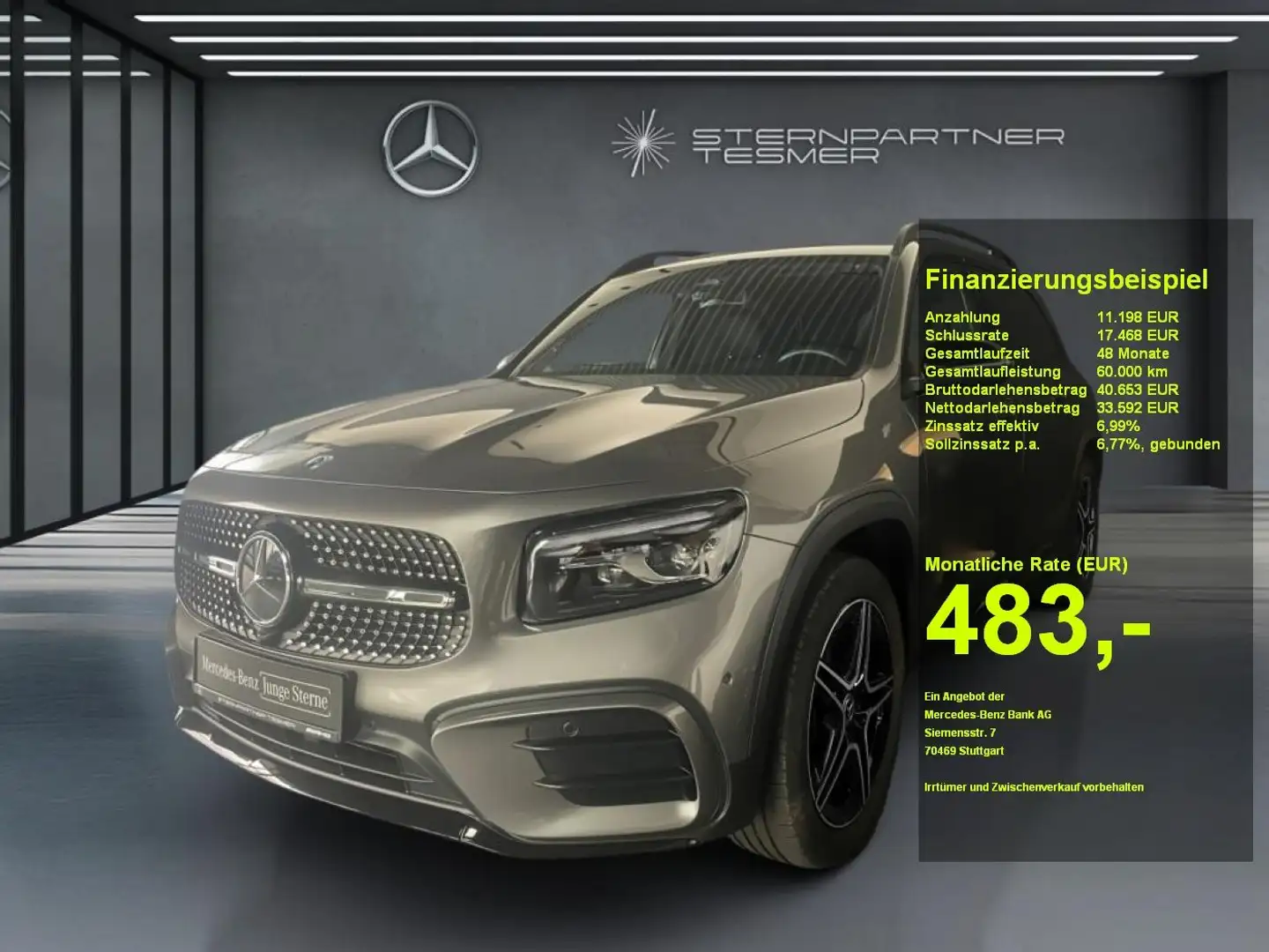 Mercedes-Benz GLB 200 d AMG+NIGHT+AHK+KEYLESS+MULTIBEAM+SHZ Grau - 1