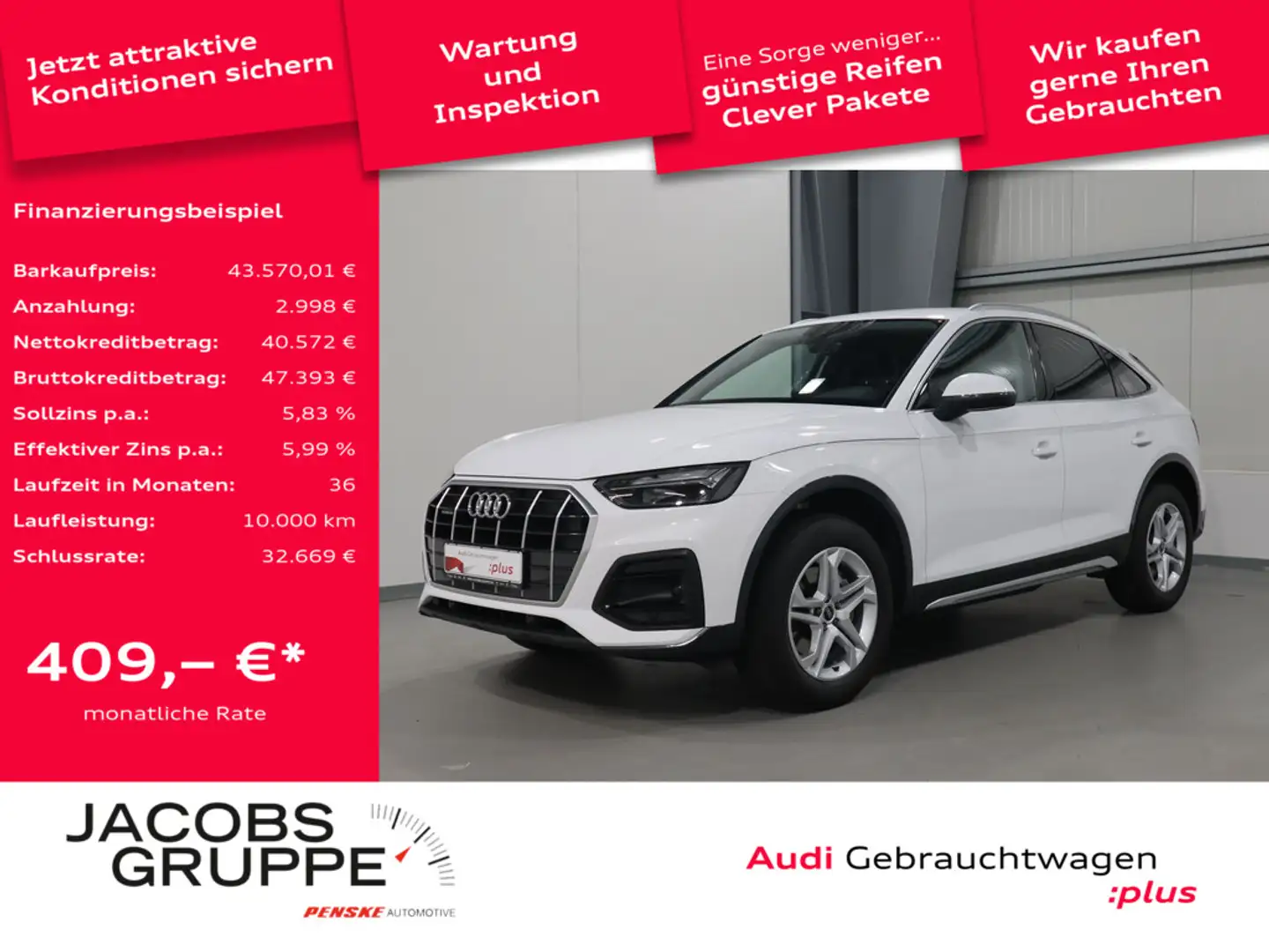 Audi Q5 Sportback 40 TDI quattro advanced VC*LED*R-Kamera * Weiß - 1