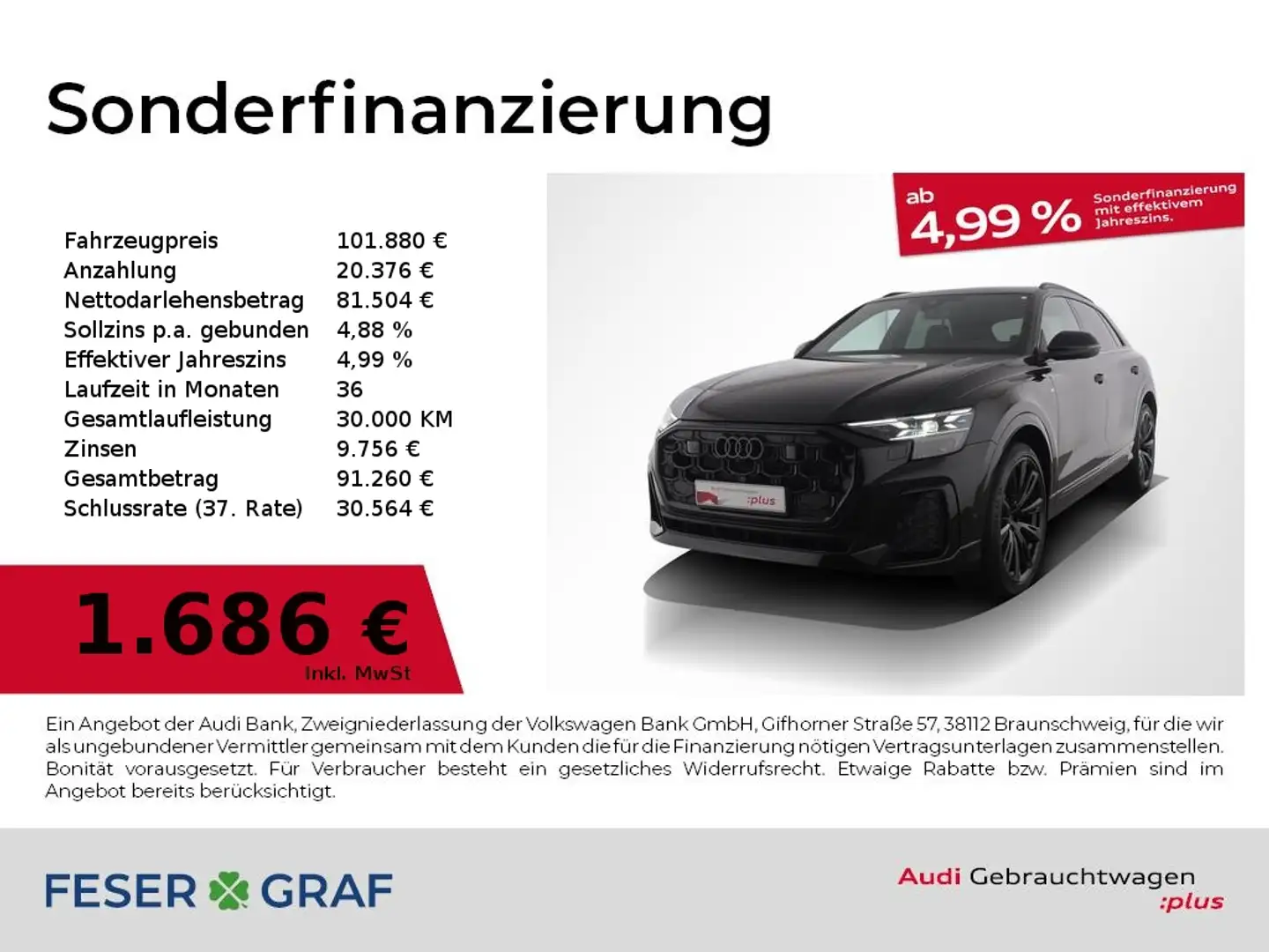Audi Q8 S line 50 TDI quattro AHK Luftfederung HeadUp Schwarz - 1