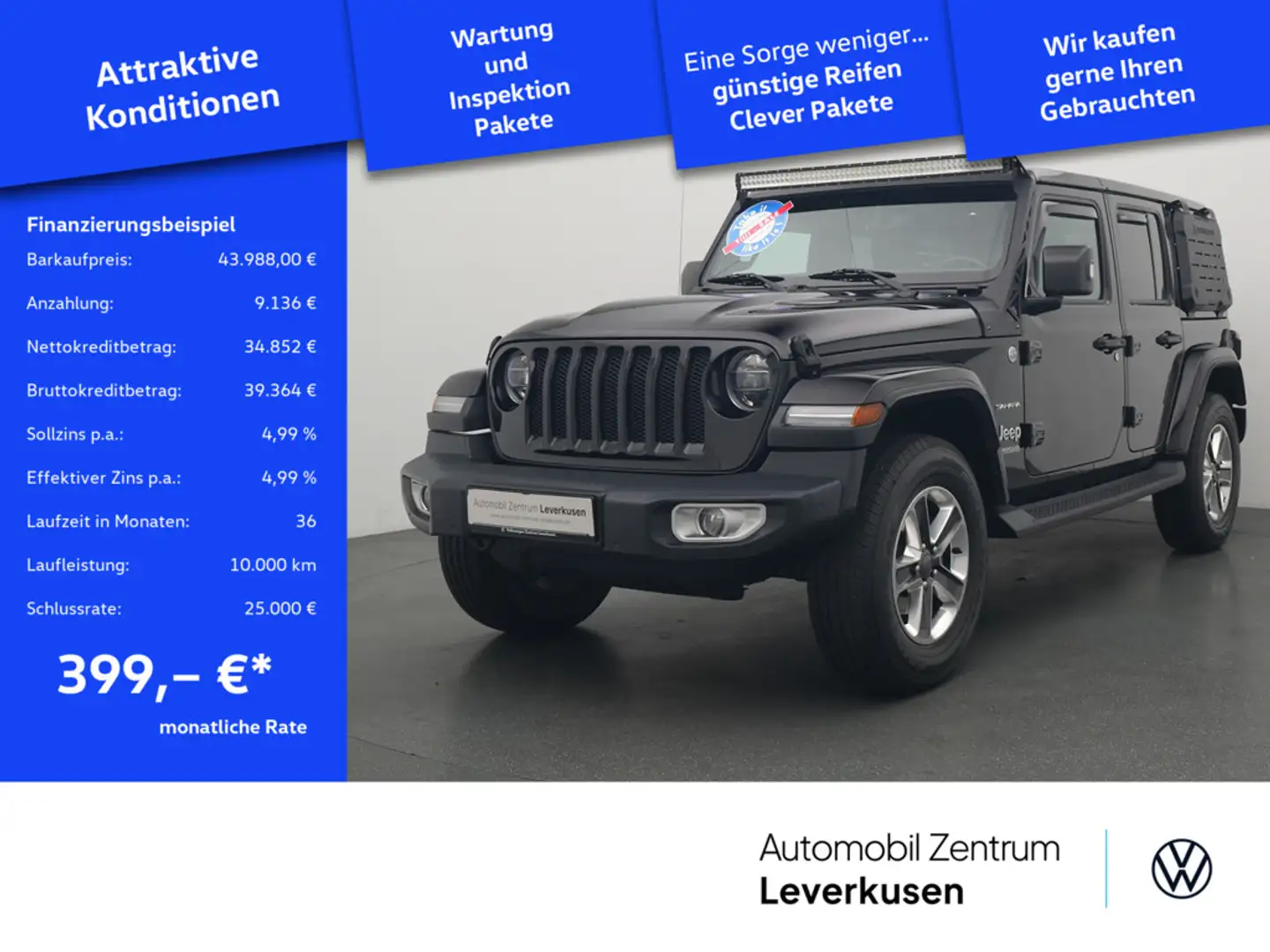 Jeep Wrangler Unlimited 2.0 T-GDI Sahara NAVI LED Schwarz - 1