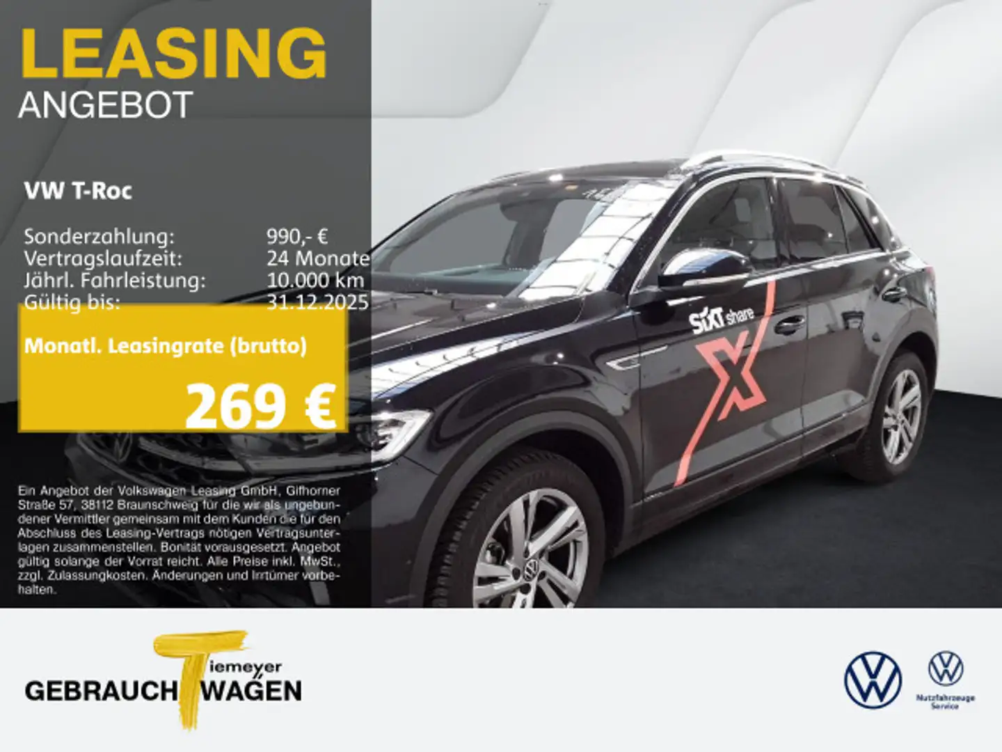 Volkswagen T-Roc 1.5 TSI DSG R-LINE KAMERA AHK NAVI PRIVACY Negro - 1