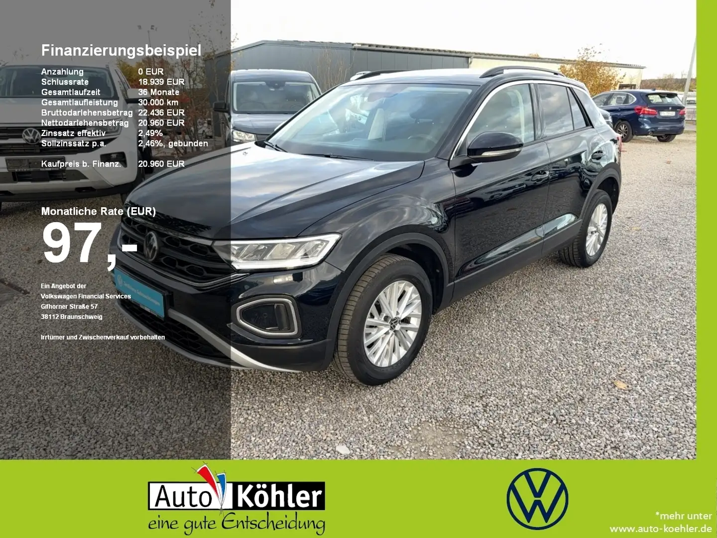 Volkswagen T-Roc Life TSi Standheizung m Funkfernbedienung Noir - 1