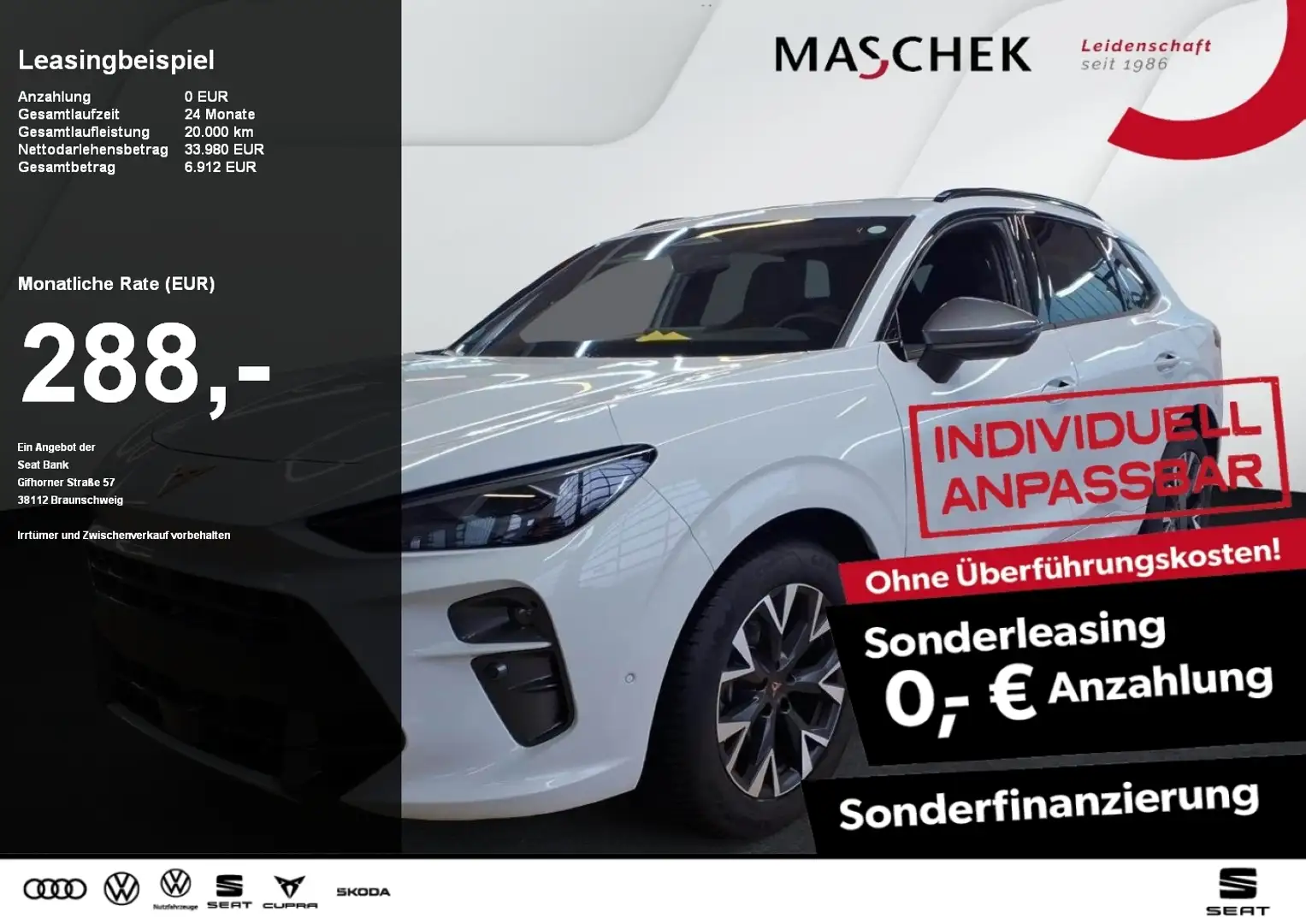 CUPRA Terramar Sonderleasing 1.5 eTSI 360°View Navi ACC HUD Memor Weiß - 1