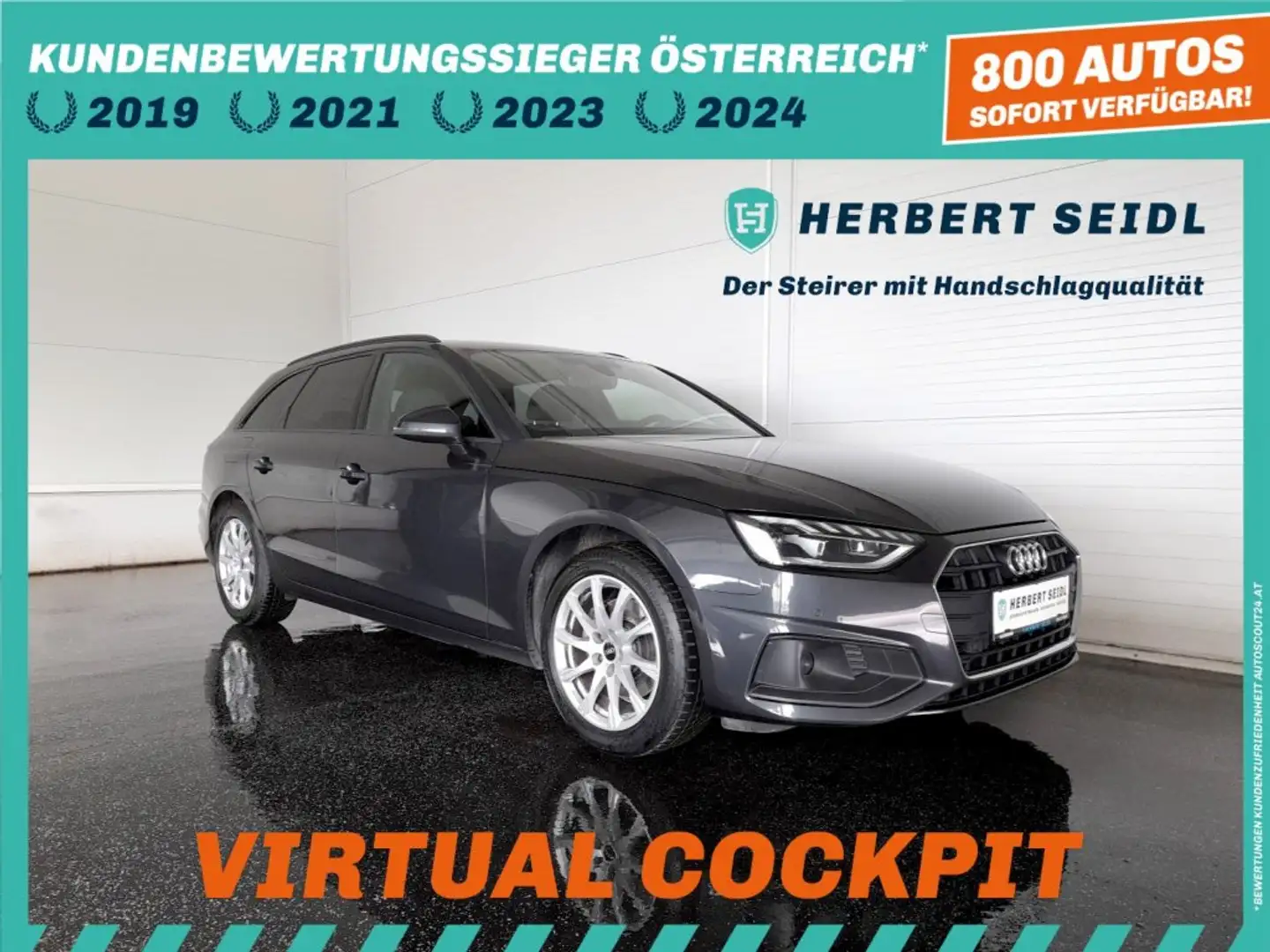 Audi A4 Avant 35 TDI S-tr. *VOLL-LED MIT DYN BLINKER UND FLA / VIRTUELL / NAVI / SPORTSITZE / B&O SOUND / DACHHIMMEL SCHWARZ* Grau - 1