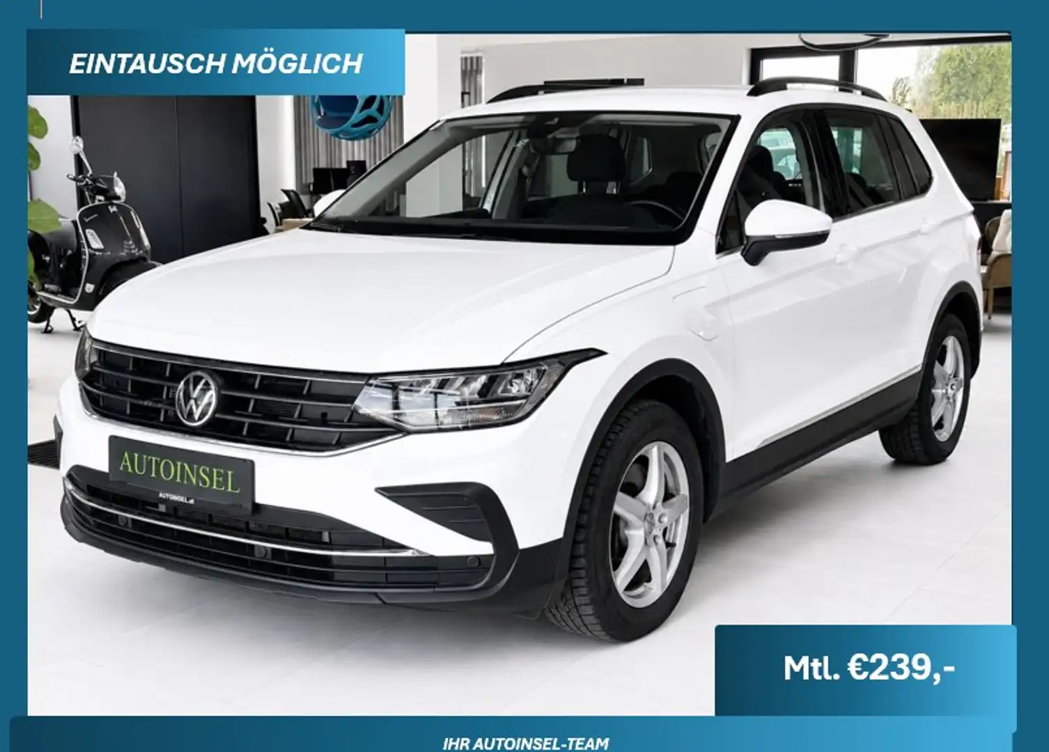 Volkswagen Tiguan Life eHybrid Virtual Tacho AHK 1.Besitz Weiß - 1