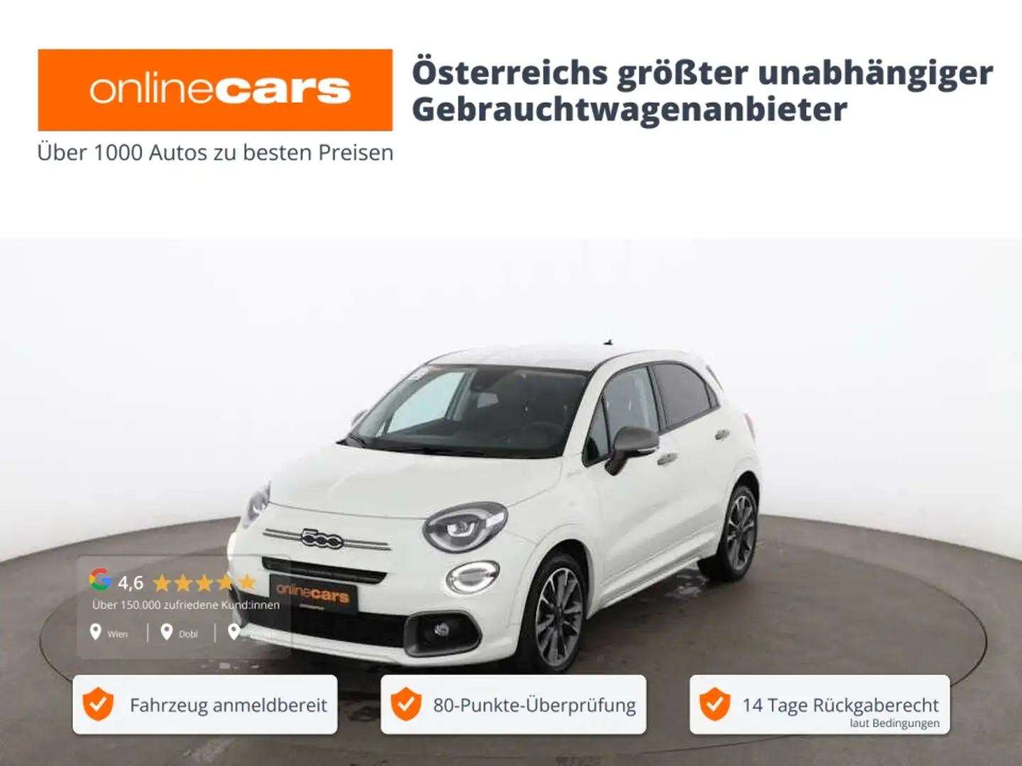 Fiat 500X 1.6 MultiJet 130 LED LEDER TEMPOMAT KLIMA Weiß - 1