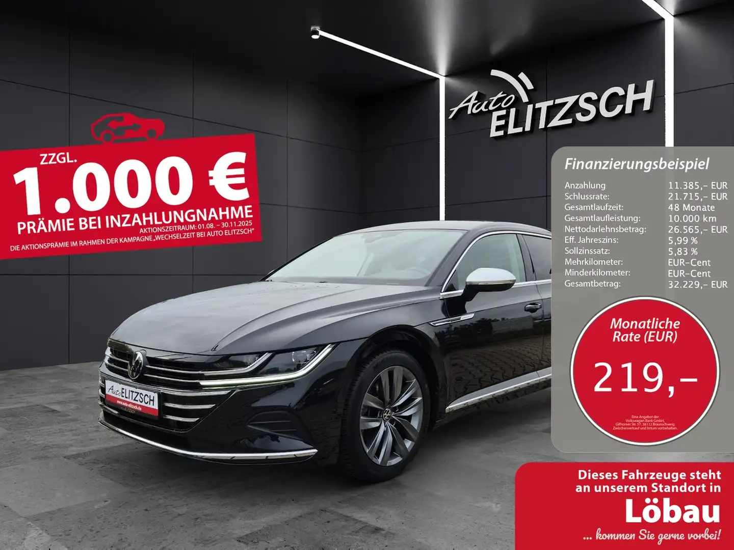 Volkswagen Arteon SB TDI Elegance DSG AHK Keyless ACC Kamera LED ... Schwarz - 1