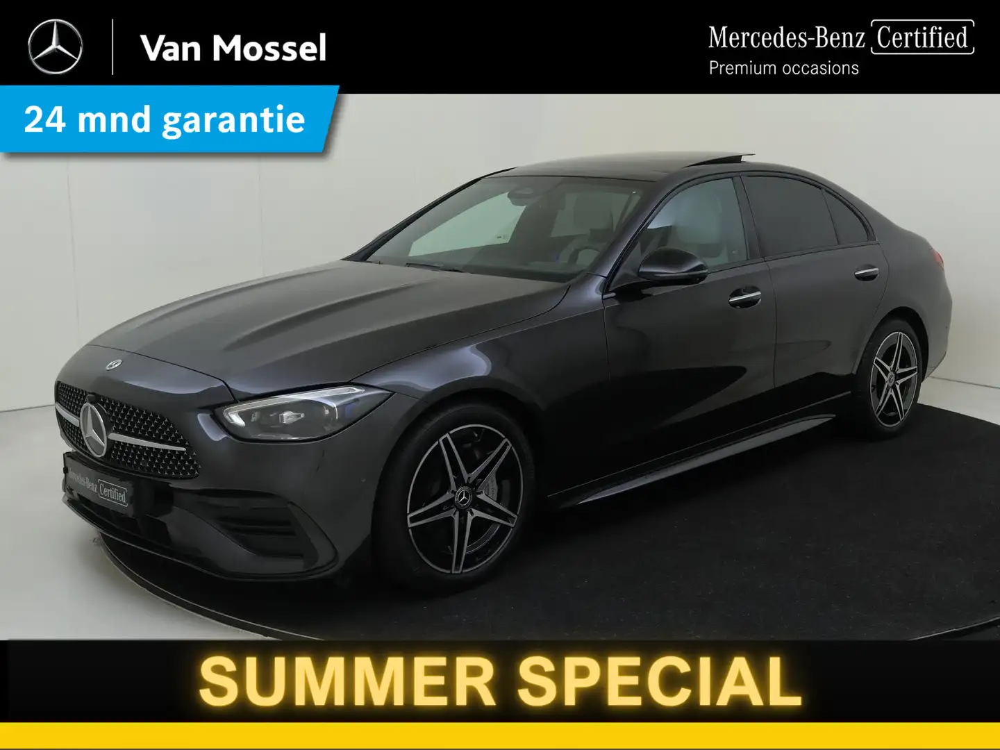 Mercedes-Benz C 180 AMG Line Panorama Dak / Memory / Burmester / Head- Grijs - 1