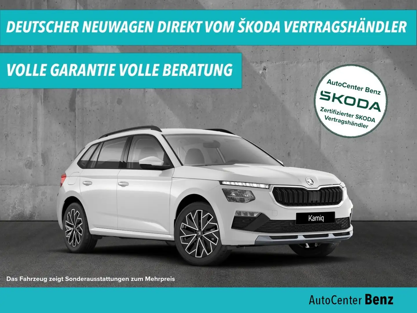 Skoda Kamiq 1.0 TSI DSG Balance *MATRIX*NAV*AHK*R.KAM Klima Weiß - 1