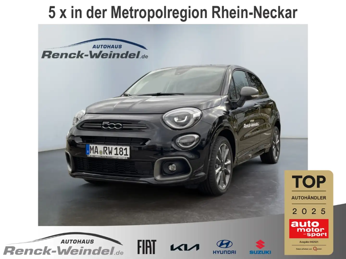 Fiat 500X Sport Spurhalteass. Totwinkelassistent Klimaautom Schwarz - 1
