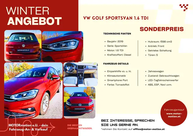 Volkswagen Golf Sportsvan 1,6 TDI SCR Comfortline, LED, Touchscreen-NAVI