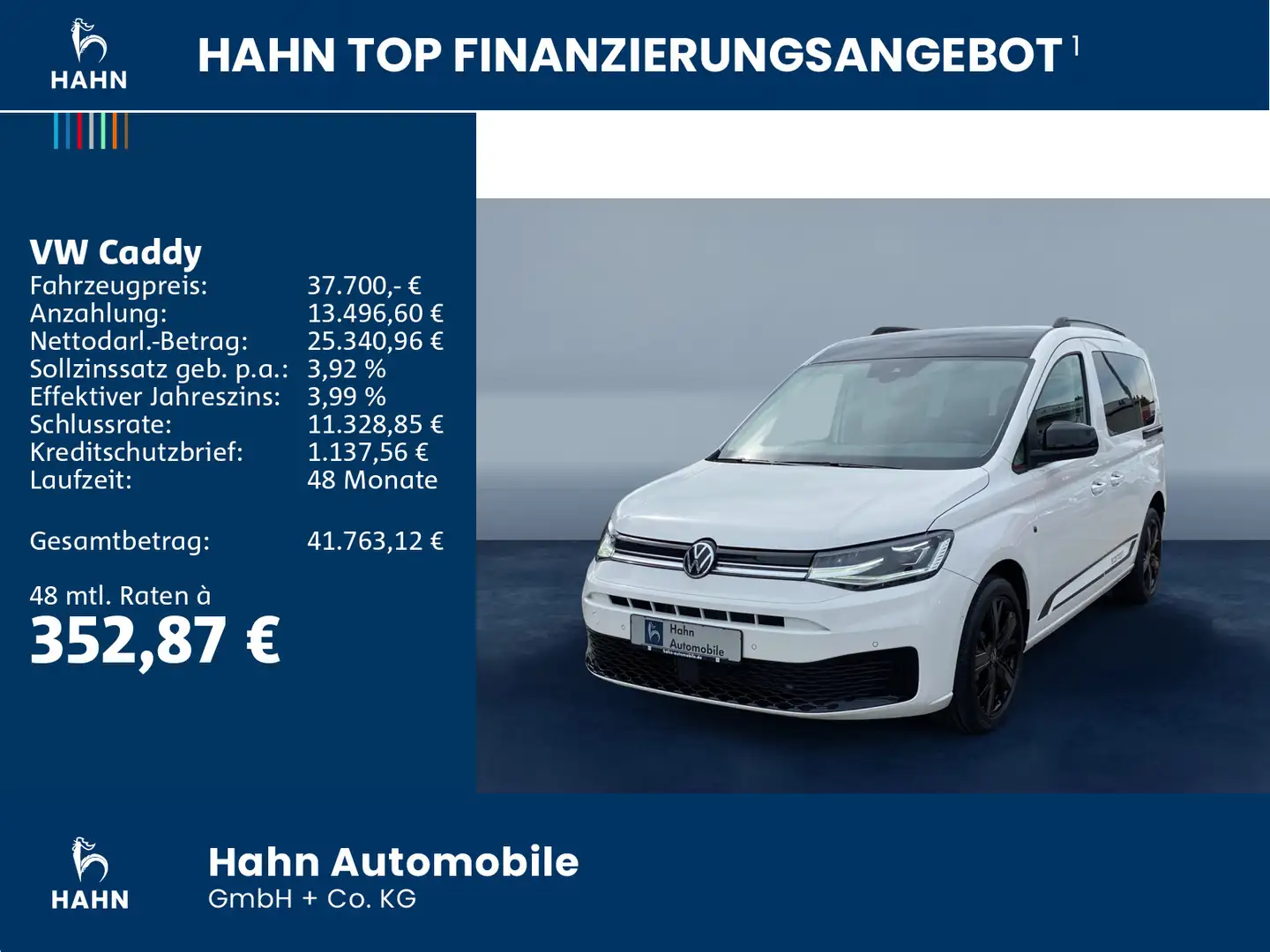 Volkswagen Caddy Life 5-Sitzer 2,0 l 90 kW LED ACC PDC/Kame Weiß - 2