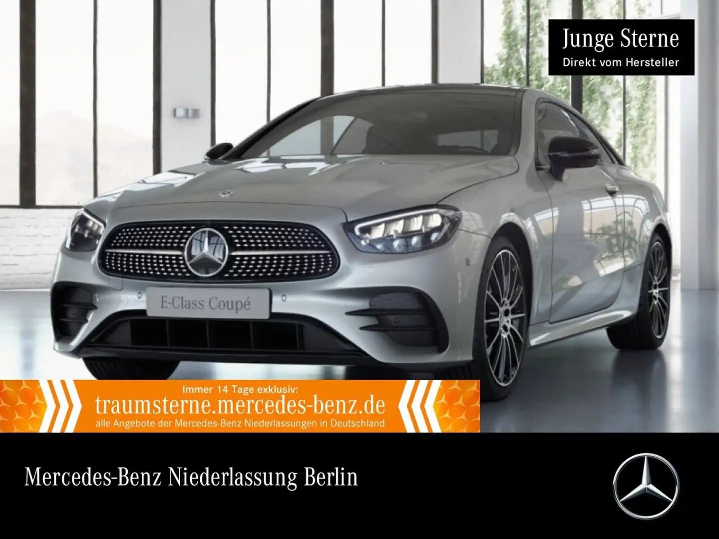 Mercedes-Benz E 300 Coupé AMG+NIGHT+PANO+360+LED+BURMESTER+20" Silber - 1
