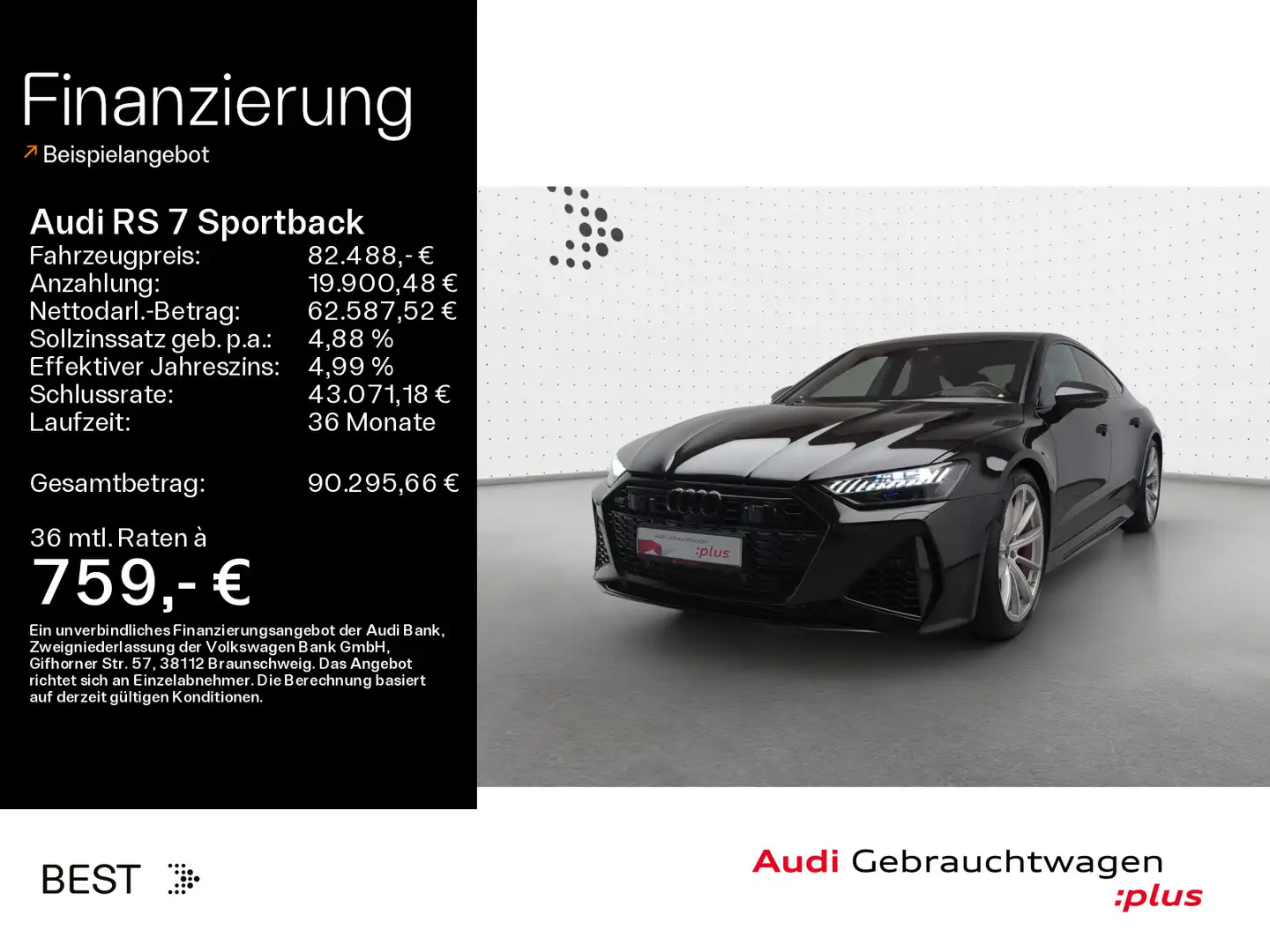 Audi RS7 Pano*HUD*RS-Dynamik*Night*B&O Negro - 1