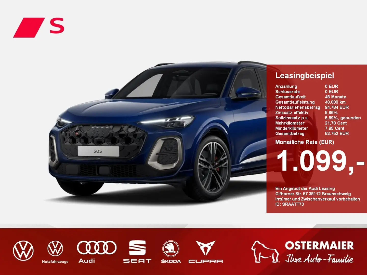 Audi SQ5 SUV edition one  TFSI 270 kW S tronic Bleu - 1