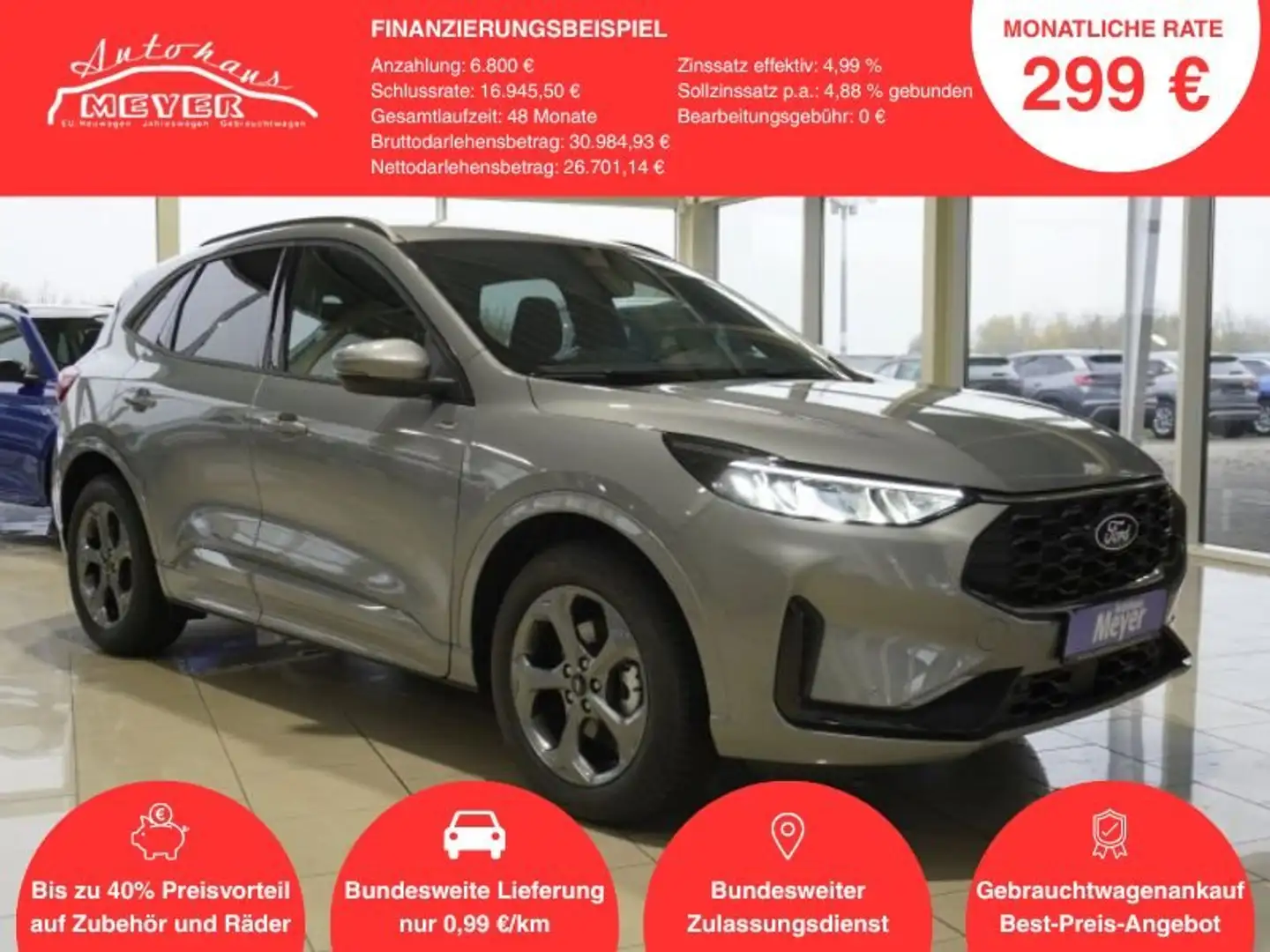 Ford Kuga ST-Line 1,5 186PS Aut.Kamera/LED/Navi/Winterp.   * Silver - 1