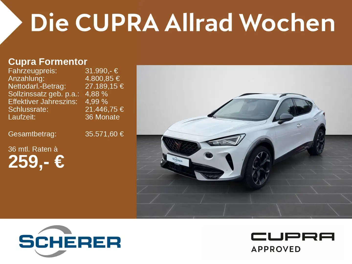 CUPRA Formentor VZ 2.0 TSI 4Drive NAVI KAMERA ACC Weiß - 1