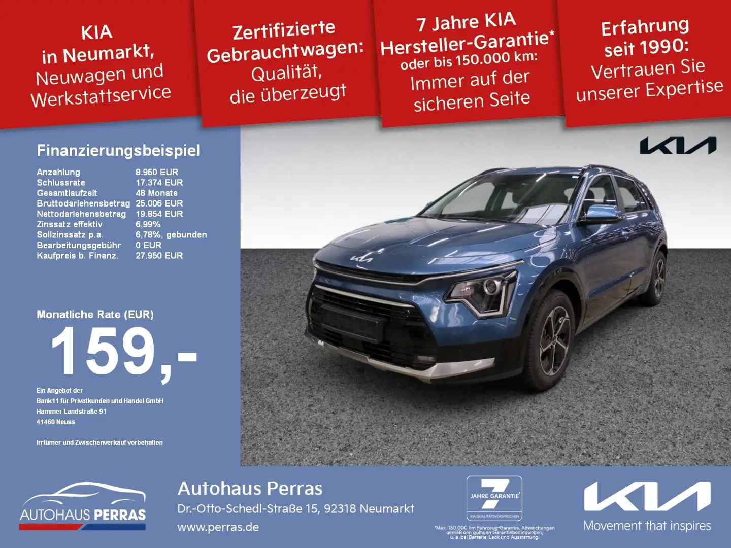 Kia Niro 1.6 HEV 129 DCT VIS KOM ACC+SHZ+2xKlima+LM Blau - 1