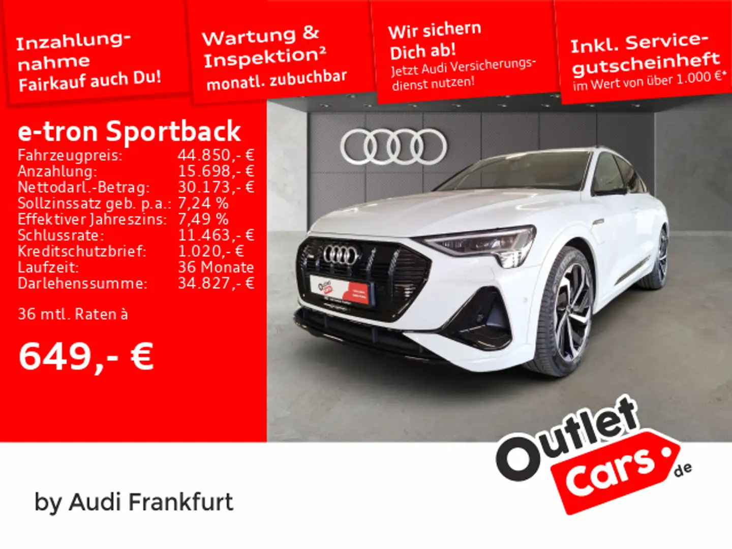 Audi e-tron 55 quattro S line digitaler Mat Weiß - 1