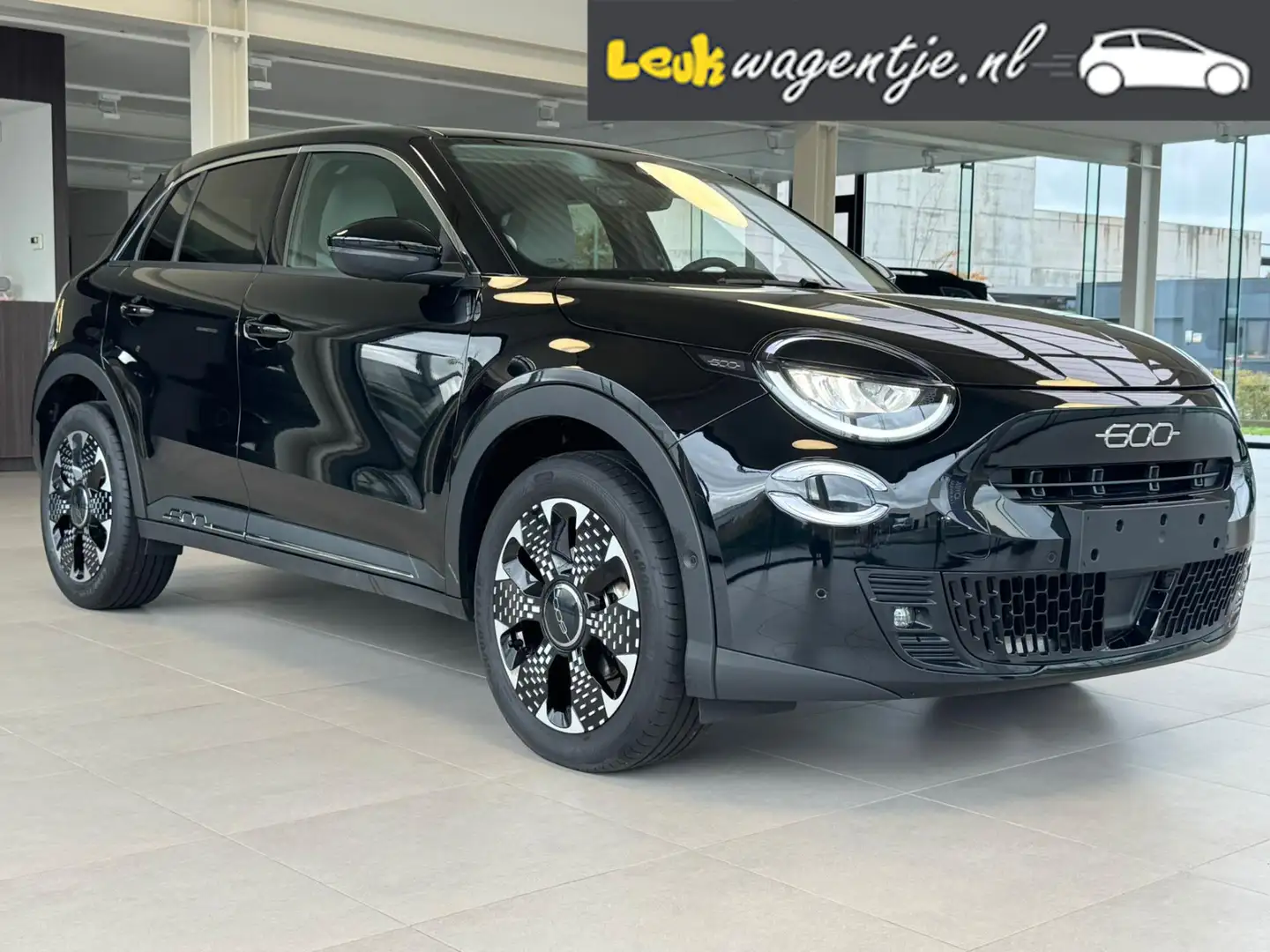Fiat 600 1.2 Hybrid La Prima Autom. *alle opties *nieuwstaa Noir - 2