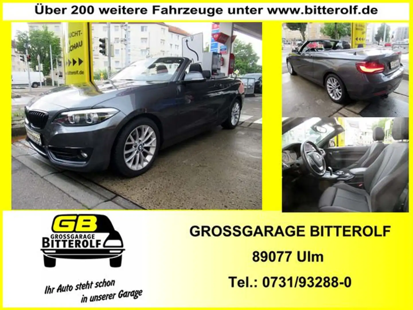 BMW 230 i Cabrio Sport Line Aut Navi/Harman/SHZ/PDC/T Gri - 1