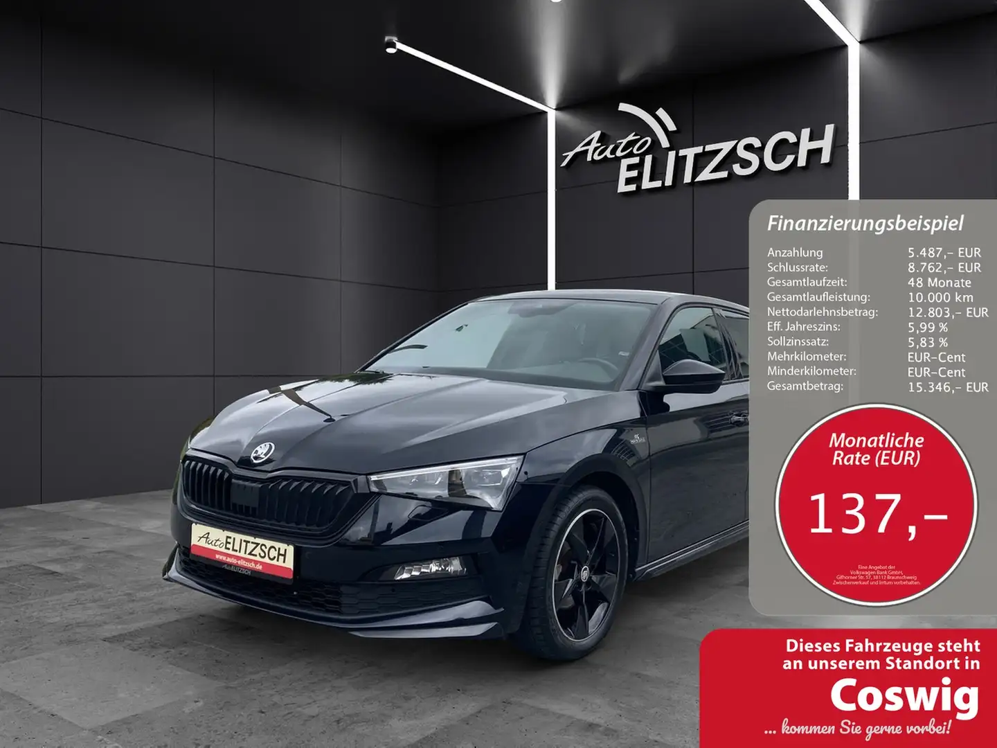 Skoda Scala TSI Monte-Carlo LED Navi AID Pano ACC RFK SH Schwarz - 1