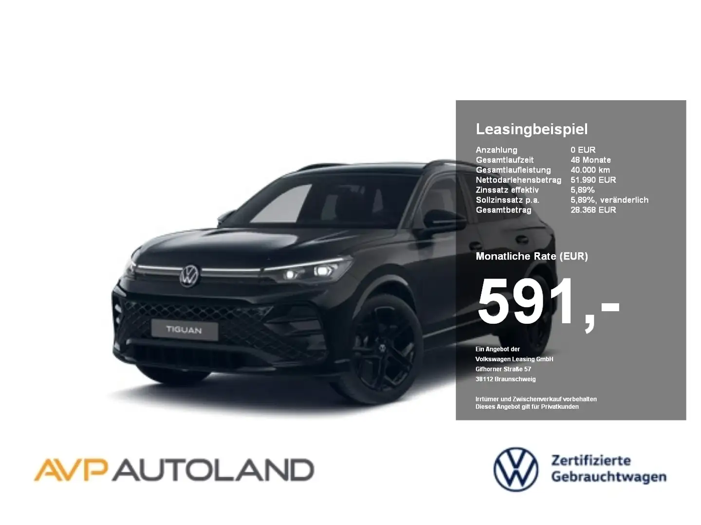 Volkswagen Tiguan 2.0 TSI DSG 4MOTION R-Line BLACK STYLE Schwarz - 1