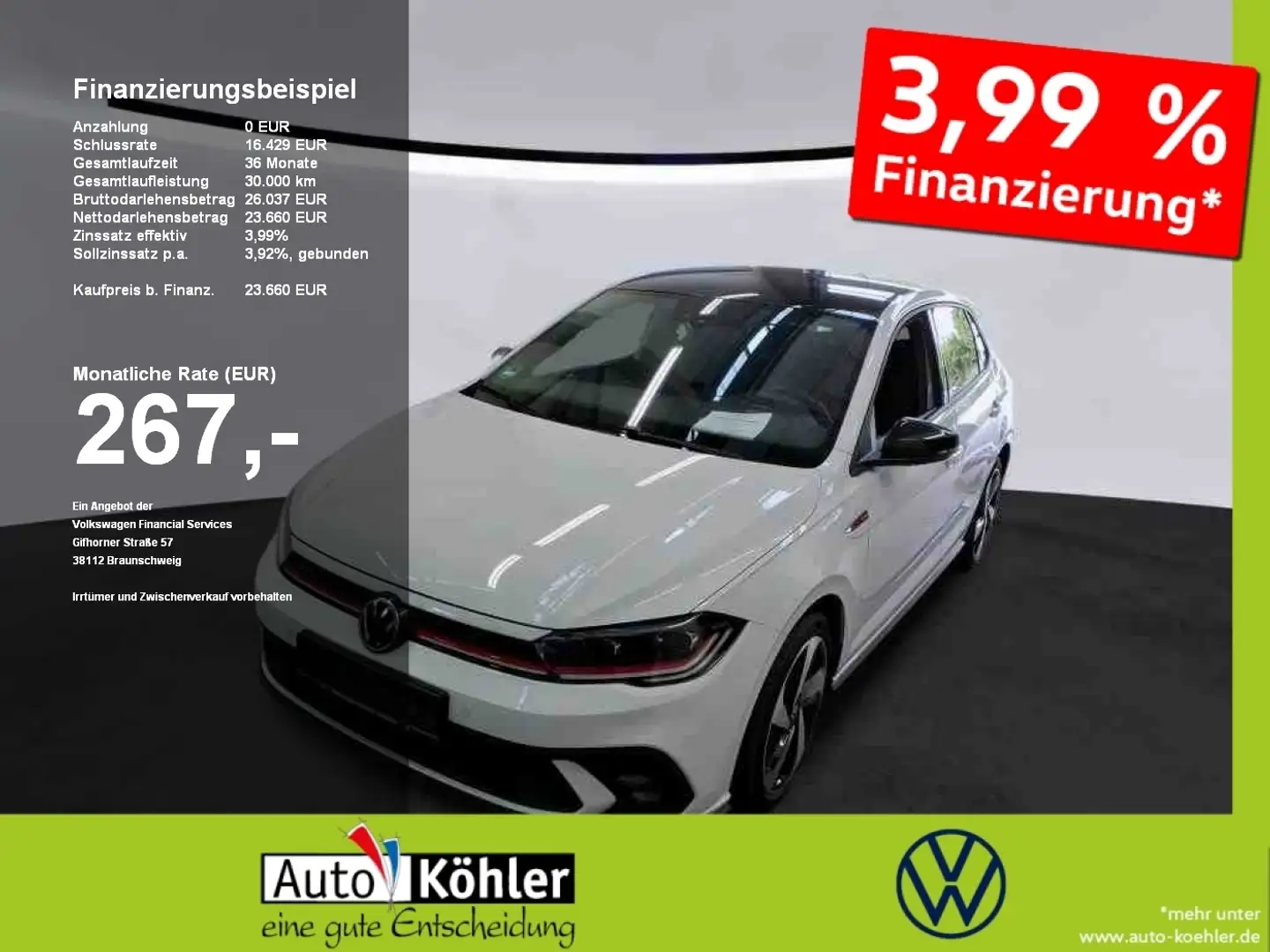 Volkswagen Polo GTI DSG Sport Select-Fahrwerk / BeatsAudio Weiß - 1