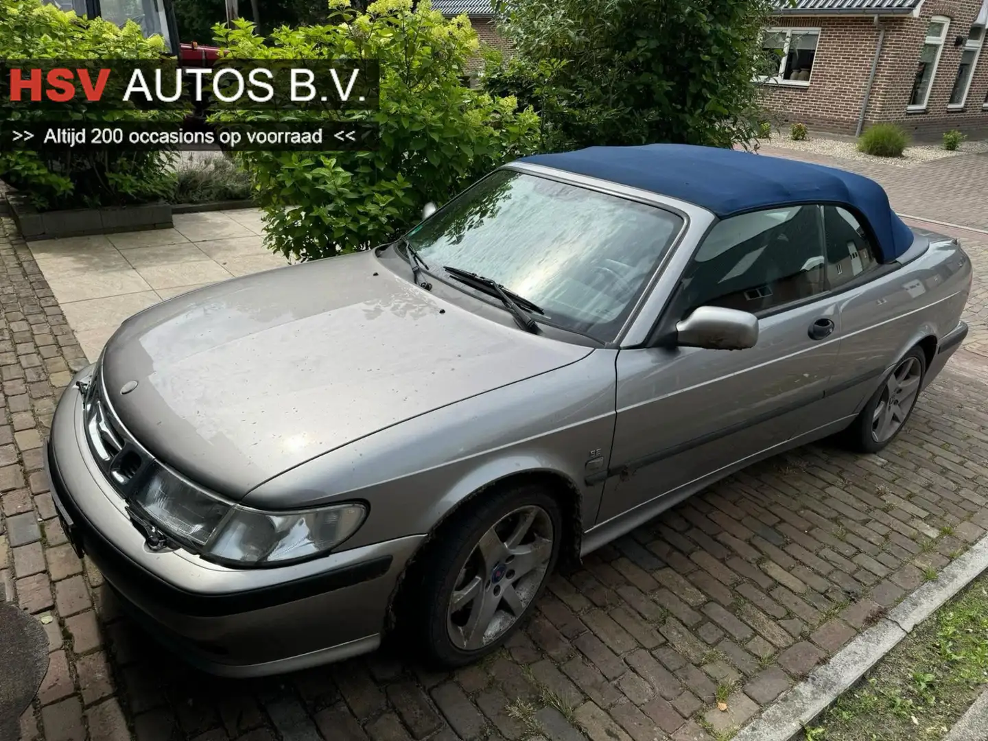 Saab 9-3 Cabrio 2.0 Turbo S 185 PK navi LEER org NL Grijs - 1