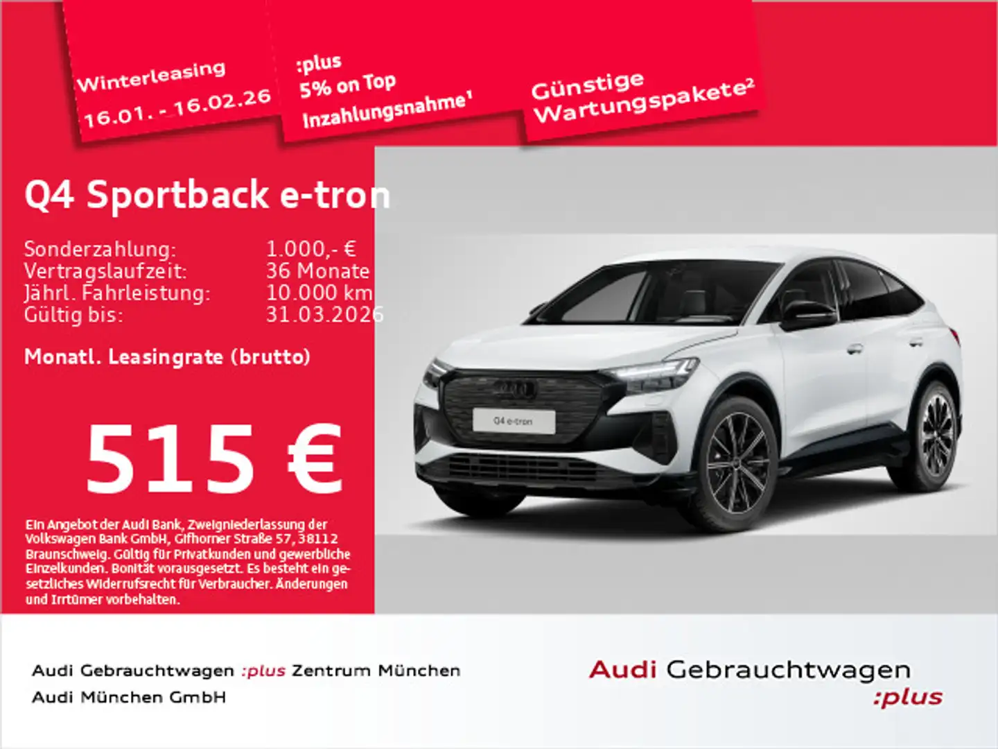 Audi Q4 e-tron 45 advanced Matrix/ACC/Navi+ Weiß - 1