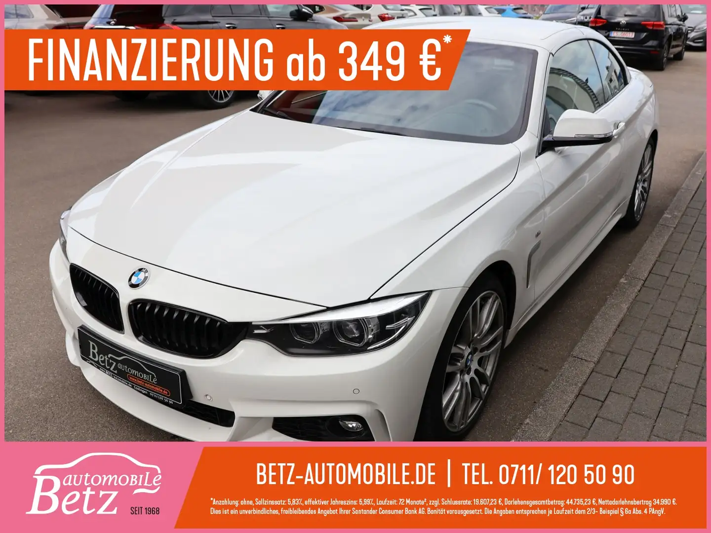 BMW 440 Cabrio 420 i M Sport RFK NAVI Leder Weiß - 1