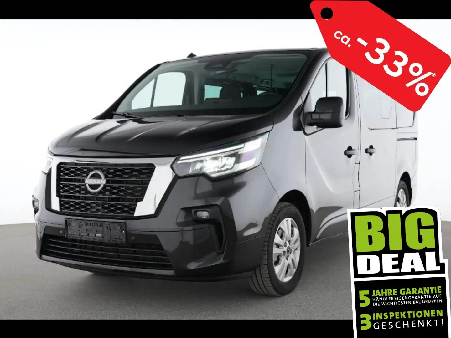 Nissan Primastar Kombi L1H1 2.8t Tekna 8Site/LED/Navi Zwart - 1
