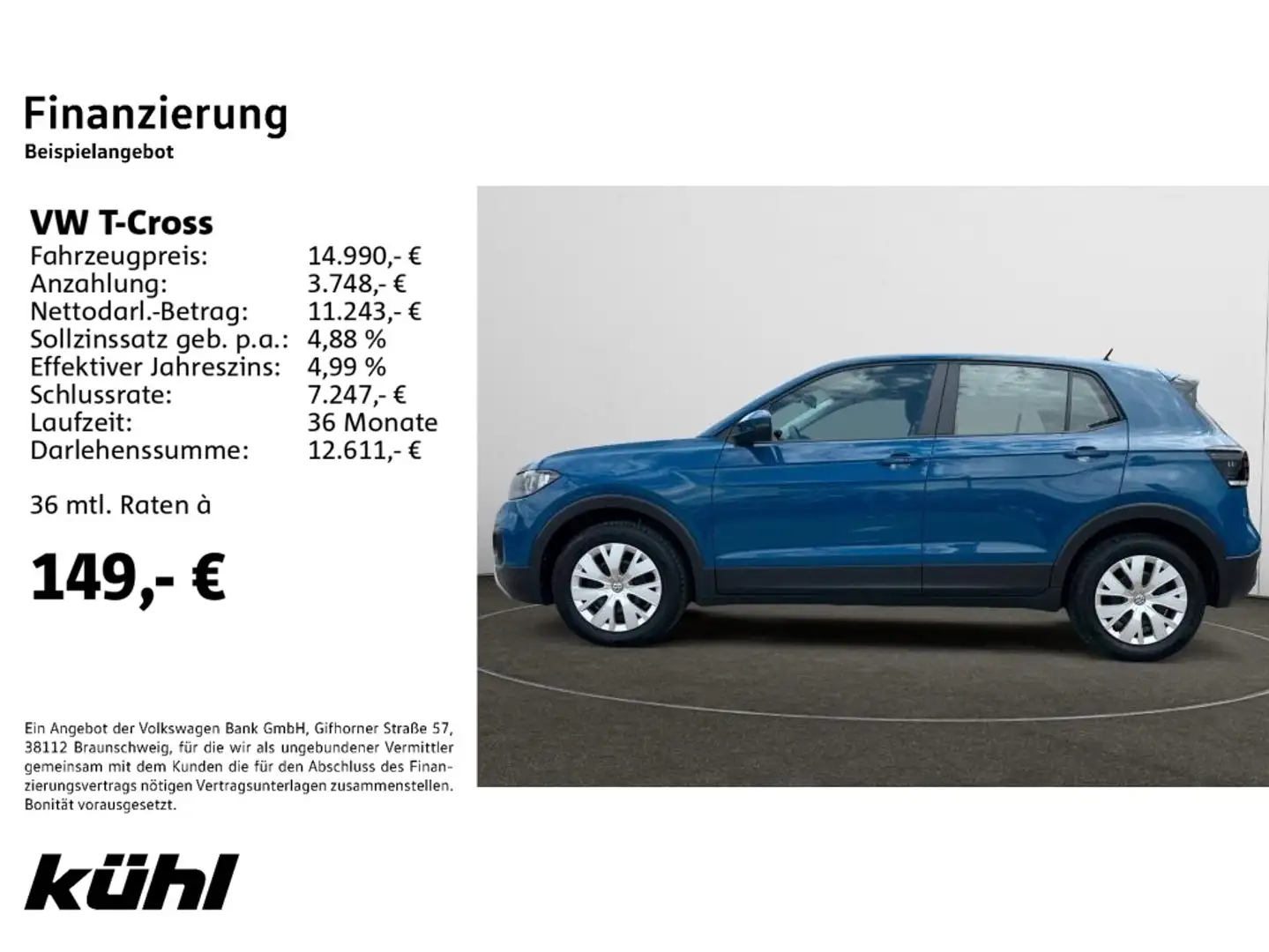 Volkswagen T-Cross 1.0 TSI Blau - 2