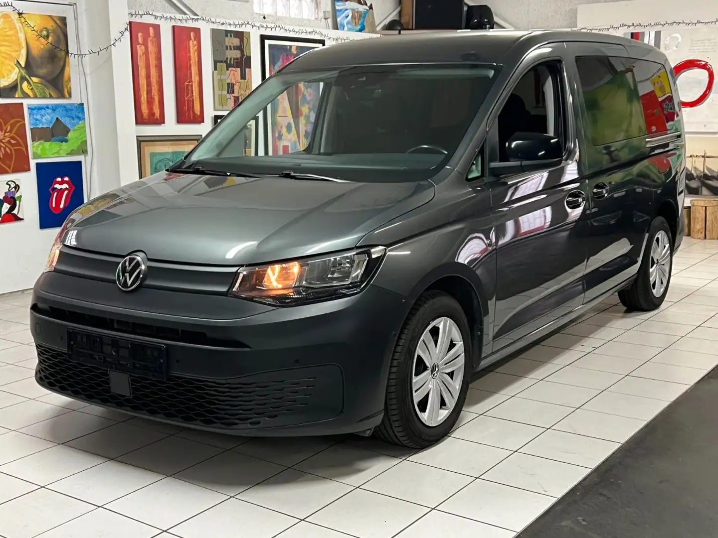 Volkswagen Caddy Basis Maxi 7 sitzer Klima 1 Hand Garantie Grau - 1